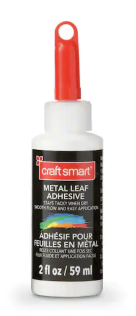 Adhesive for gold foil ornaments 