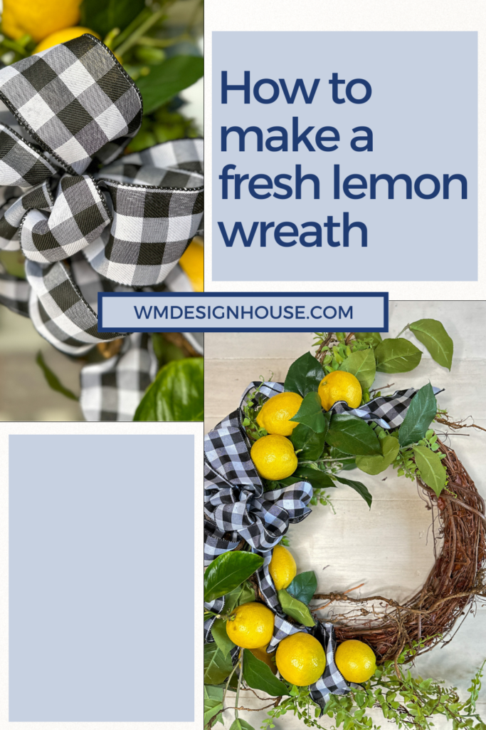 Pinterest pin for fresh lemon wreath 