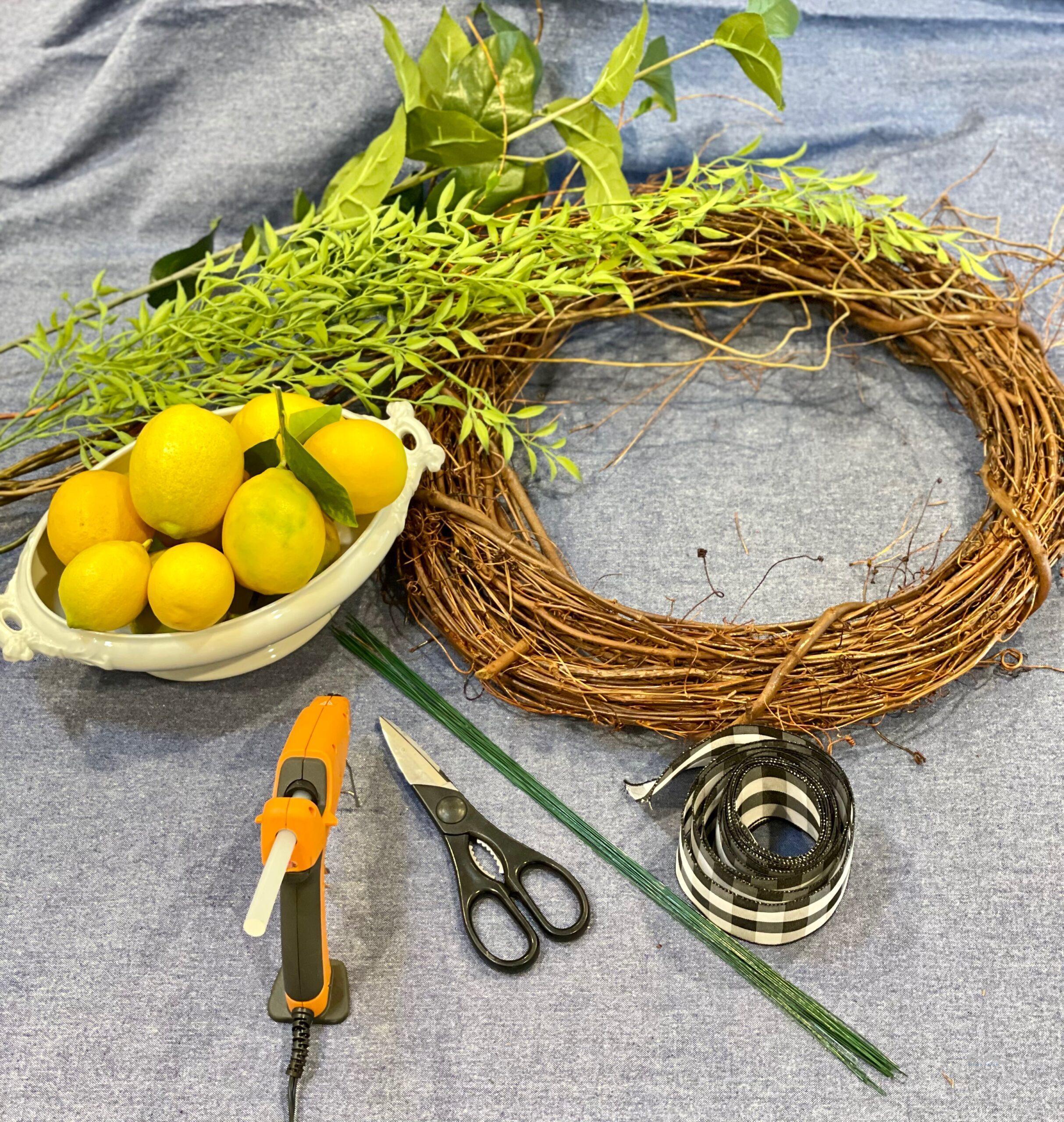 Fresh Lemon Wreath DIY