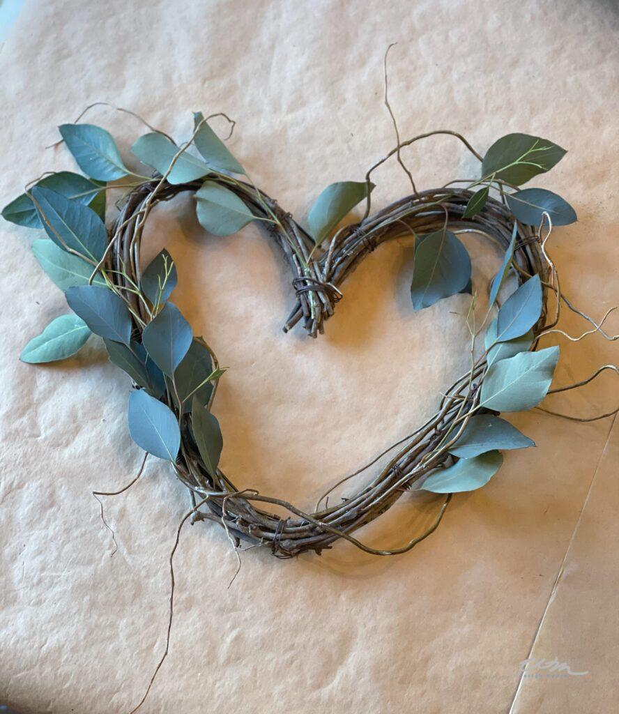 DIY Foraged Heart Pine Cone Wreath
