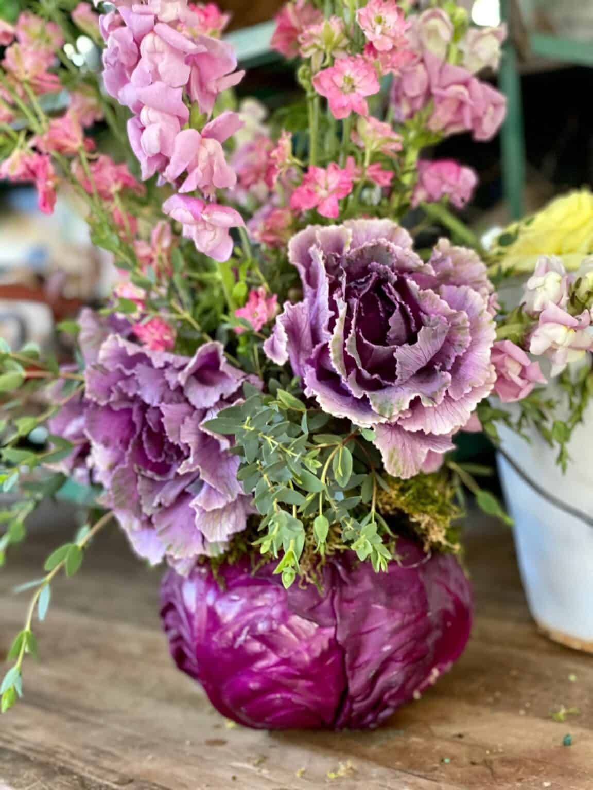 How to Create a Beautiful Flower Arrangement with Cabbage