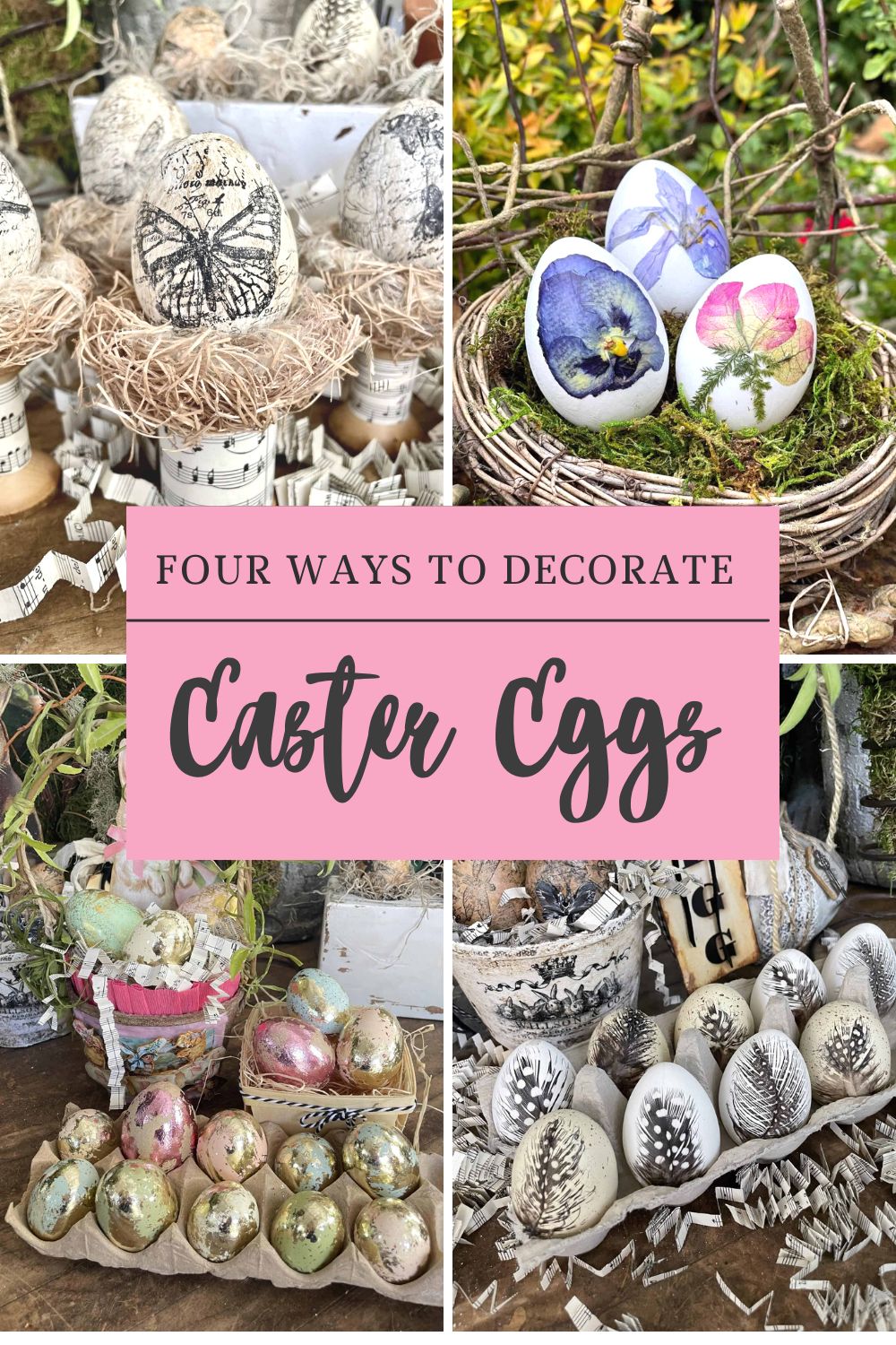 Adult Easter Egg Ideas;  Four of the Easiest Ways to Decorate Eggs
