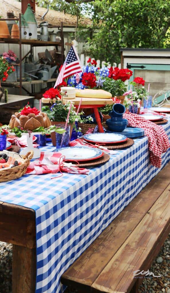 Memorial day table decorations garden party