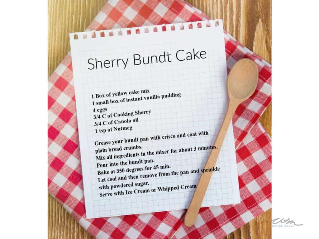 sherry bundt cake recipe