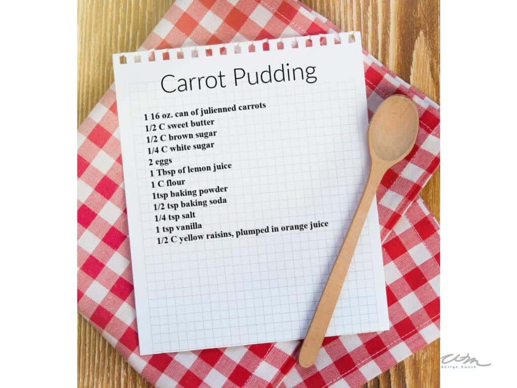 carrot pudding recipe