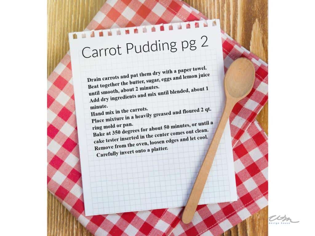 carrot pudding recipe