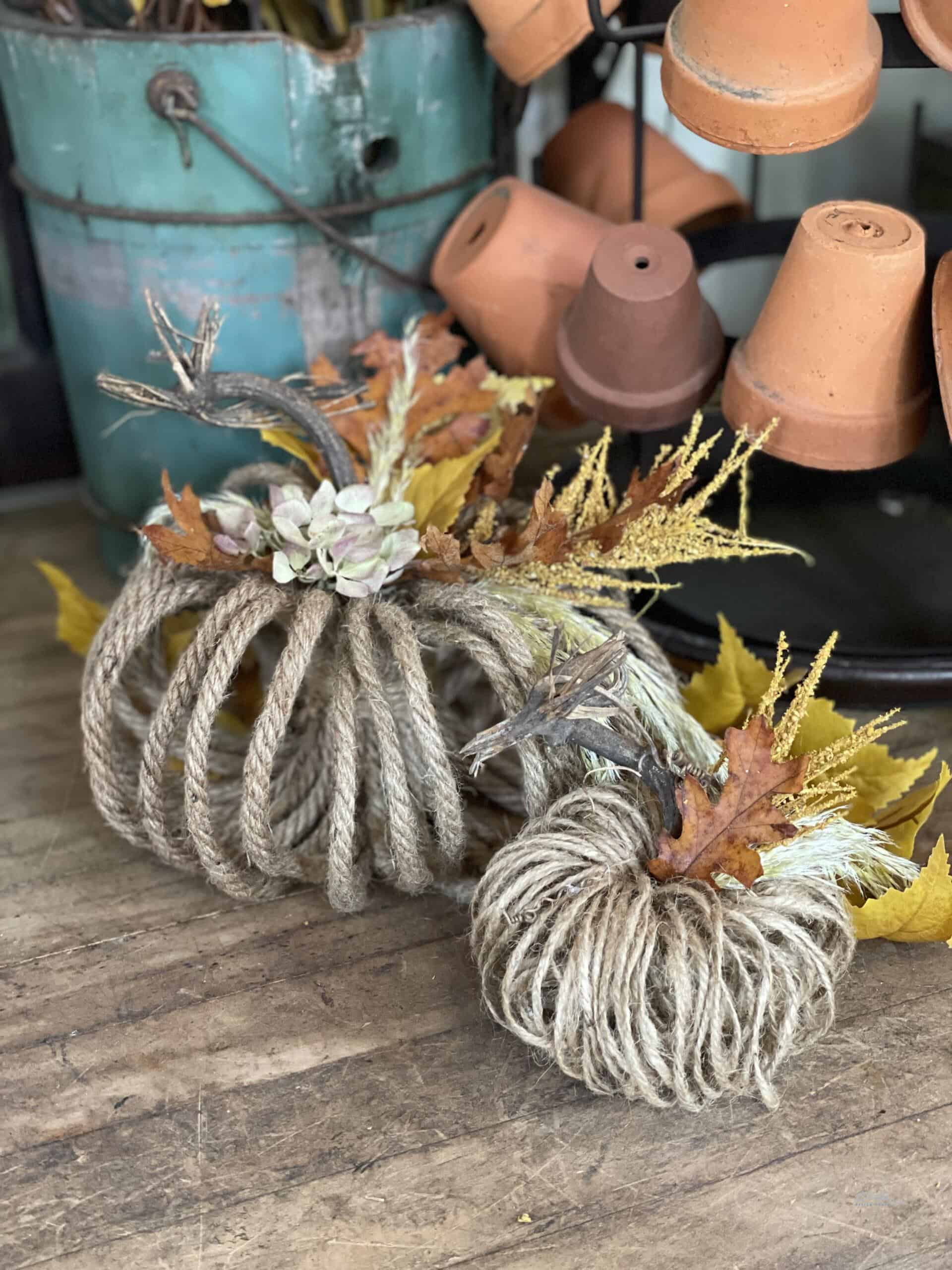 Twine pumpkins