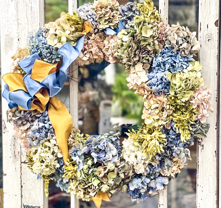 dried hydrangea wreath