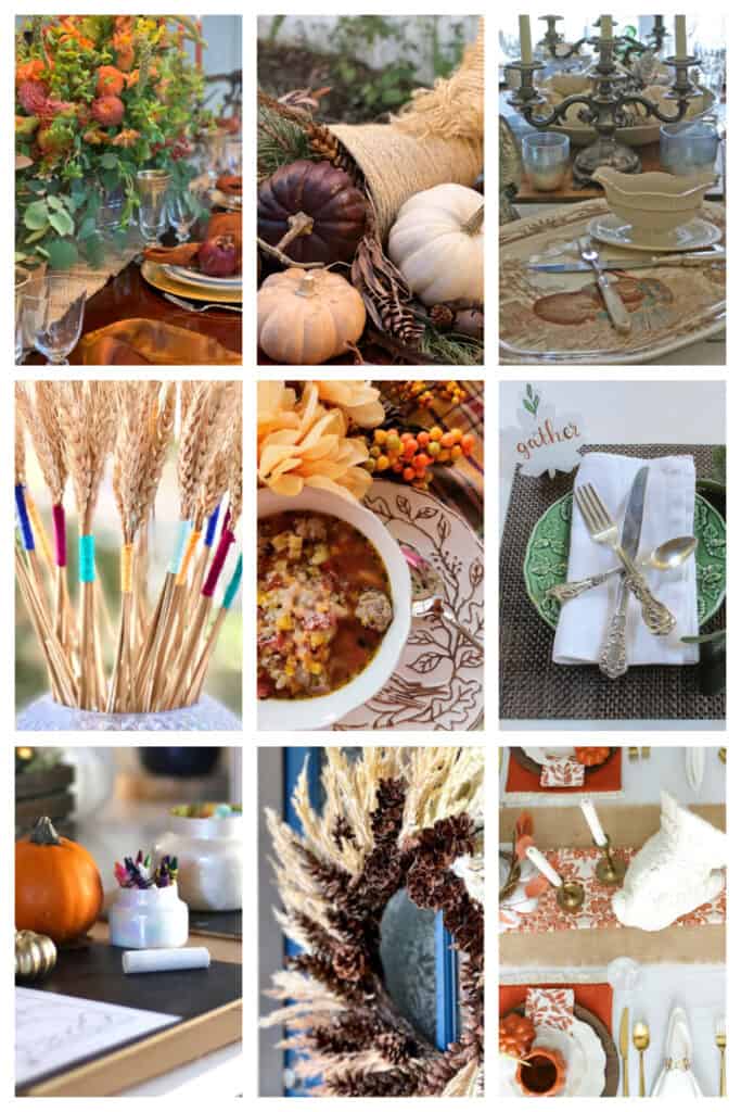 Nine Images of Thanksgiving ideas to inspire you. From tablescapes to recipes I have covered it all. 