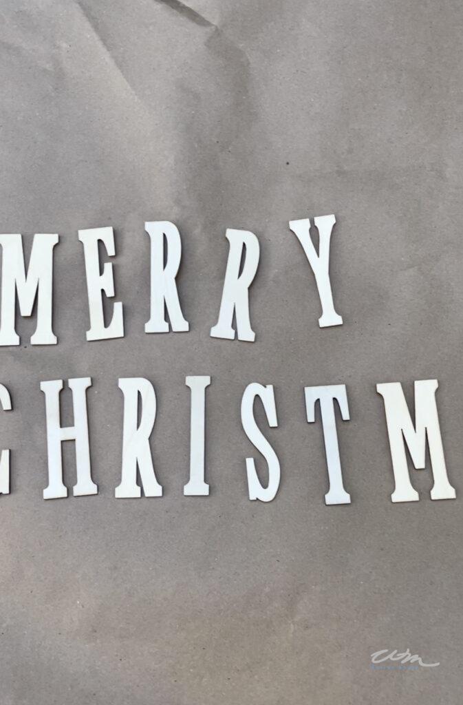 wood letters for Merry Christmas Banner sign 