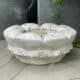Distressed White Wooden Pedestal Round Candle Holder