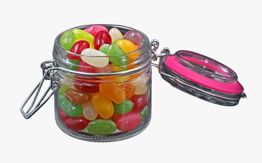 small jelly bean jar favor