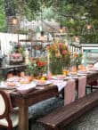 outdoor hanigng lights for outside dining table