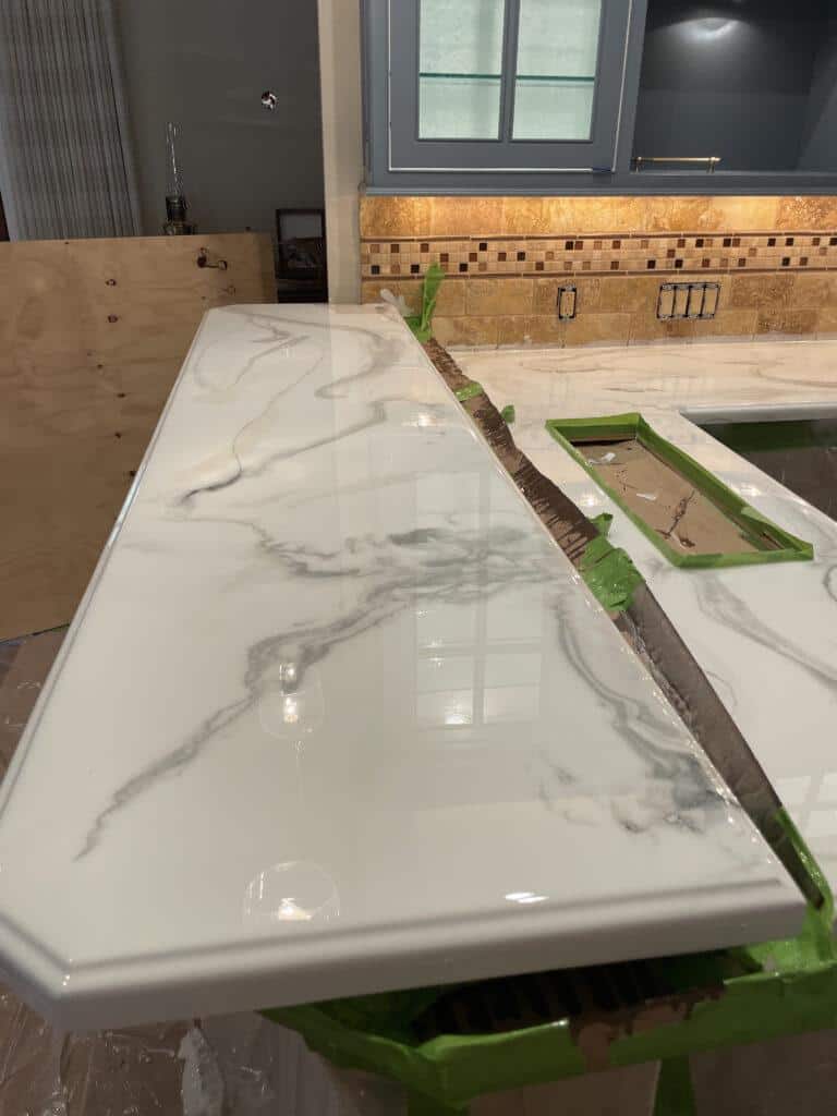 Epoxy countertops for our coffee and wine bar renovation one room challenge
