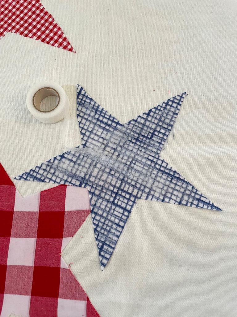 DIY star pillow for fourth of July 