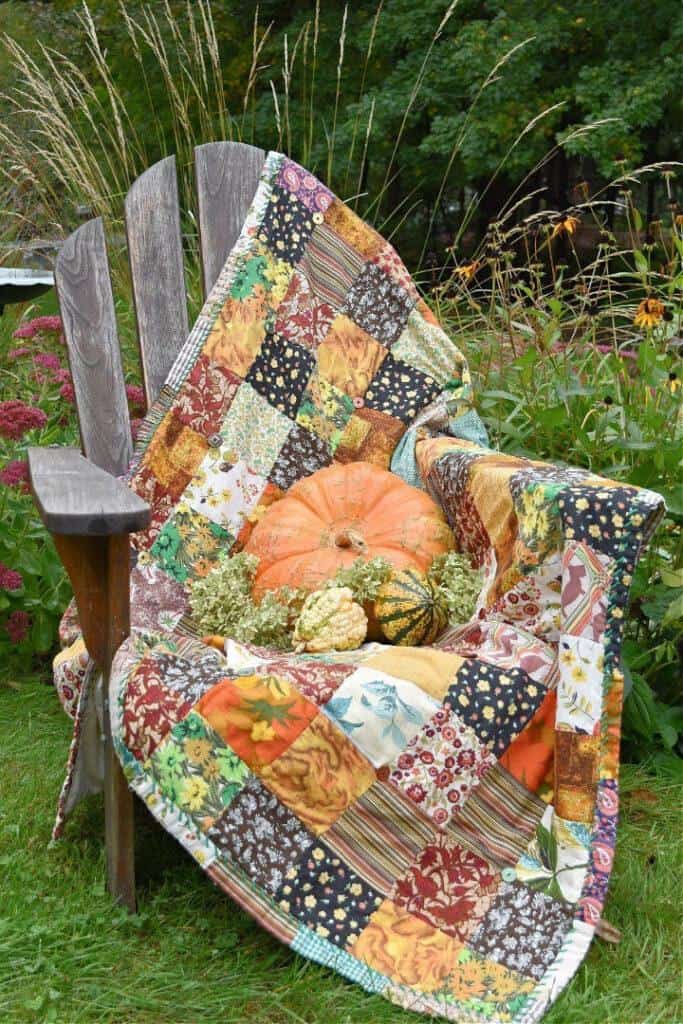 Vintage fall quilt for fall/DIY Fall and pumpkin crafts