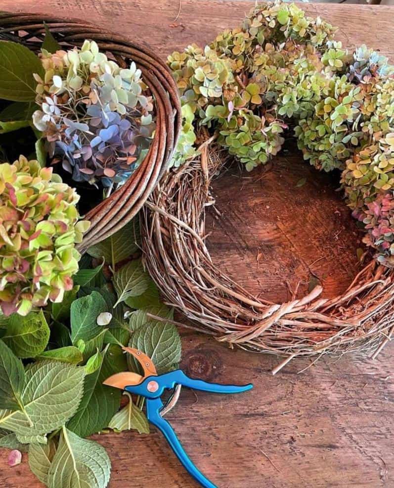 DIY fall and pumpkin crafts DIY Hydragea wreath