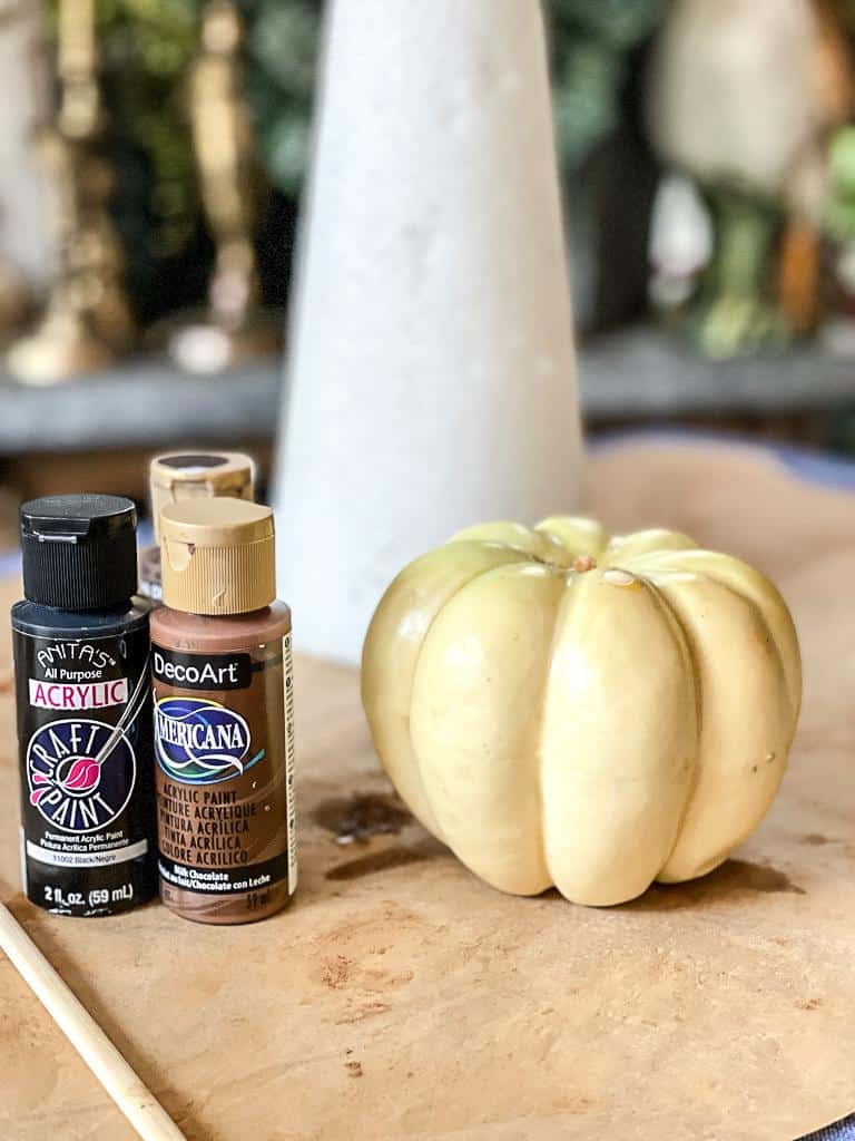 Supplies to paint a Dollar Tree pumpkin