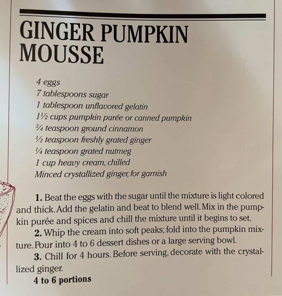Ginger Pumpkin Mousse Recipe from The Silver Palate Cookbook