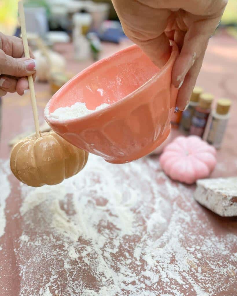 How to age terra cotta pumpkins to look old.