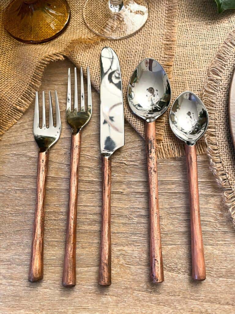 Inox Artisans copper-handled flatware