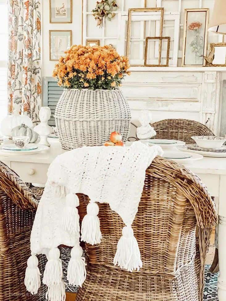 Neutral table setting for Thanksgiving table or party 