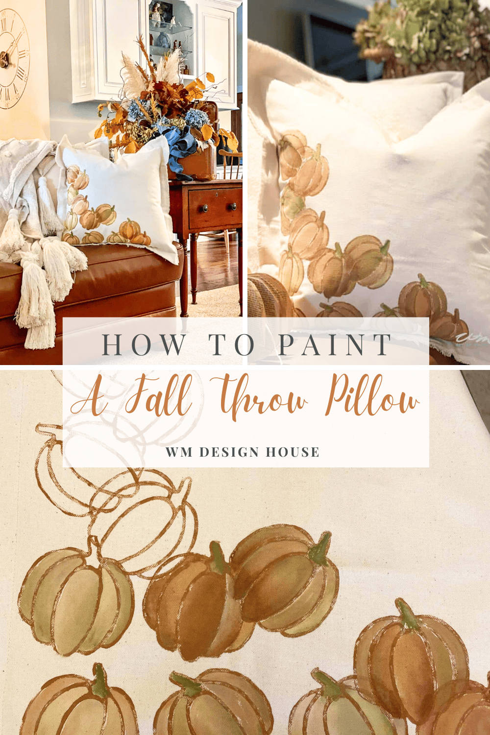 How to paint a fall throw pillow