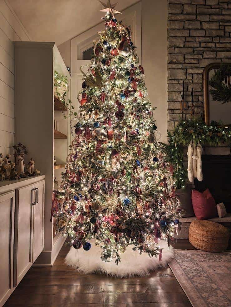 Nine Christmas trees- tree decorations 