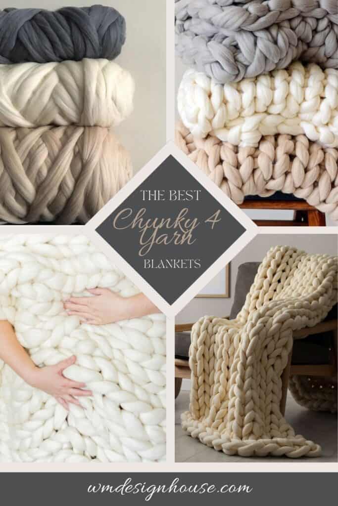 Pinterest pin- The best chunky yarn for blankets 