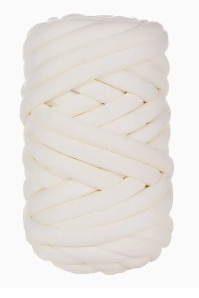 White cotton tubing yarn 