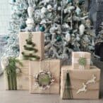 Wrapping gifts with target wrapping paper
