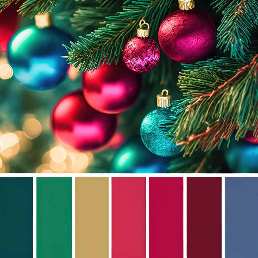  Christmas decoration theme ideas-Bright and cherry Christmas color Palette 