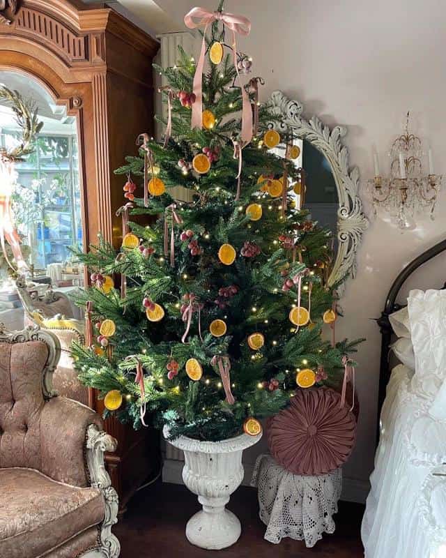  Christmas decoration theme ideas-Tree with dried oranges 