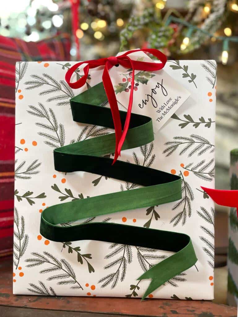 Target wrapping paper with velvet ribbon 