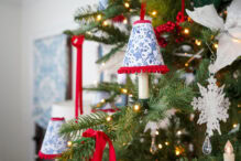 SHADES OF JOY PAPER SHADES ON CANDLES IN THE CHRISTMAS TREE