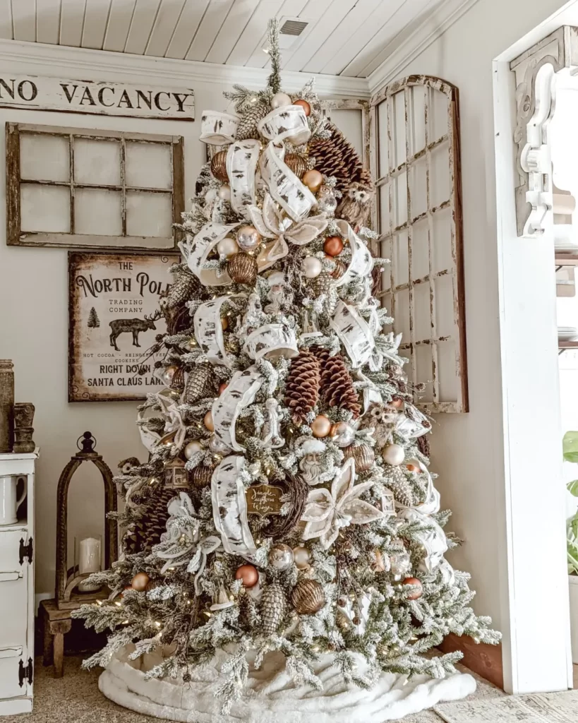  Christmas decoration theme ideas-Natural White Christmas Tree