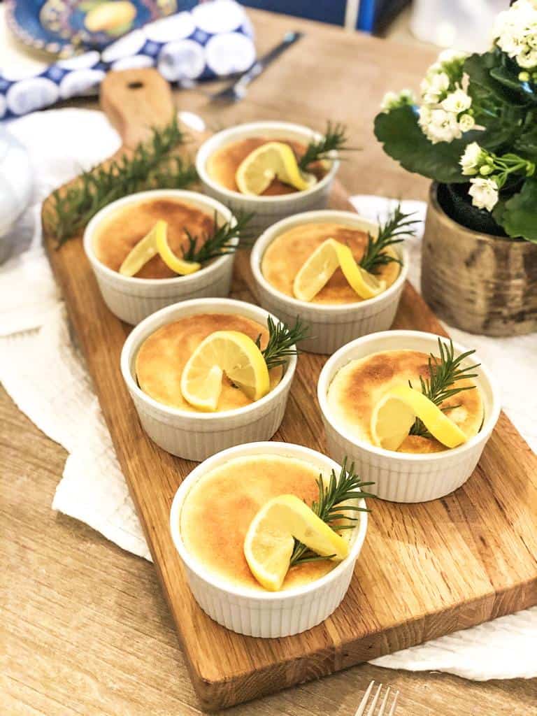 lemon  sponges, dessert on a wooden tray- uses for lemons 