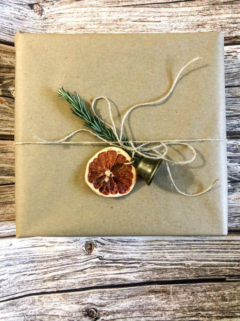 Simple kraft paper with dried orange embellishement 
