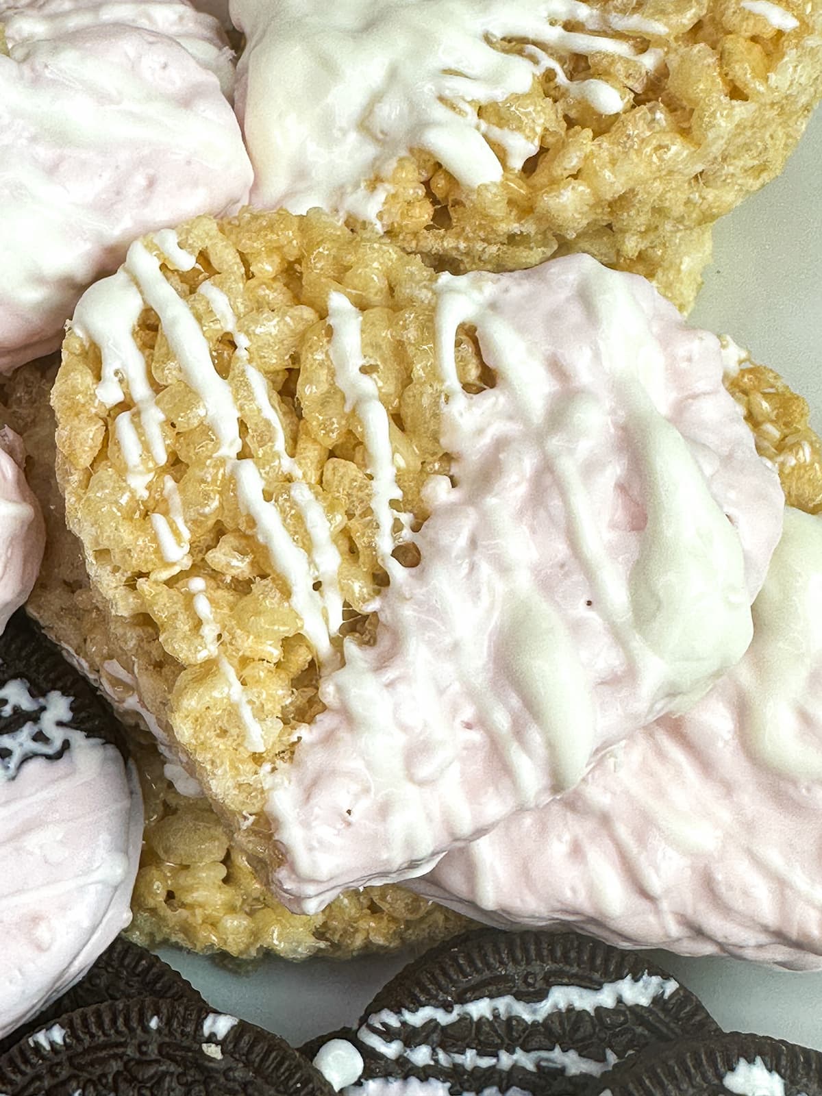 Heart-Shaped Rice Krispie Treats dipped in Chocolate