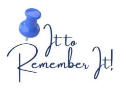 A blue pushpin is next to handwritten text reading "Pin to Remember It!" on a white background, adding a crafty touch reminiscent of DIY Halloween place card holders for your spooky table setup.