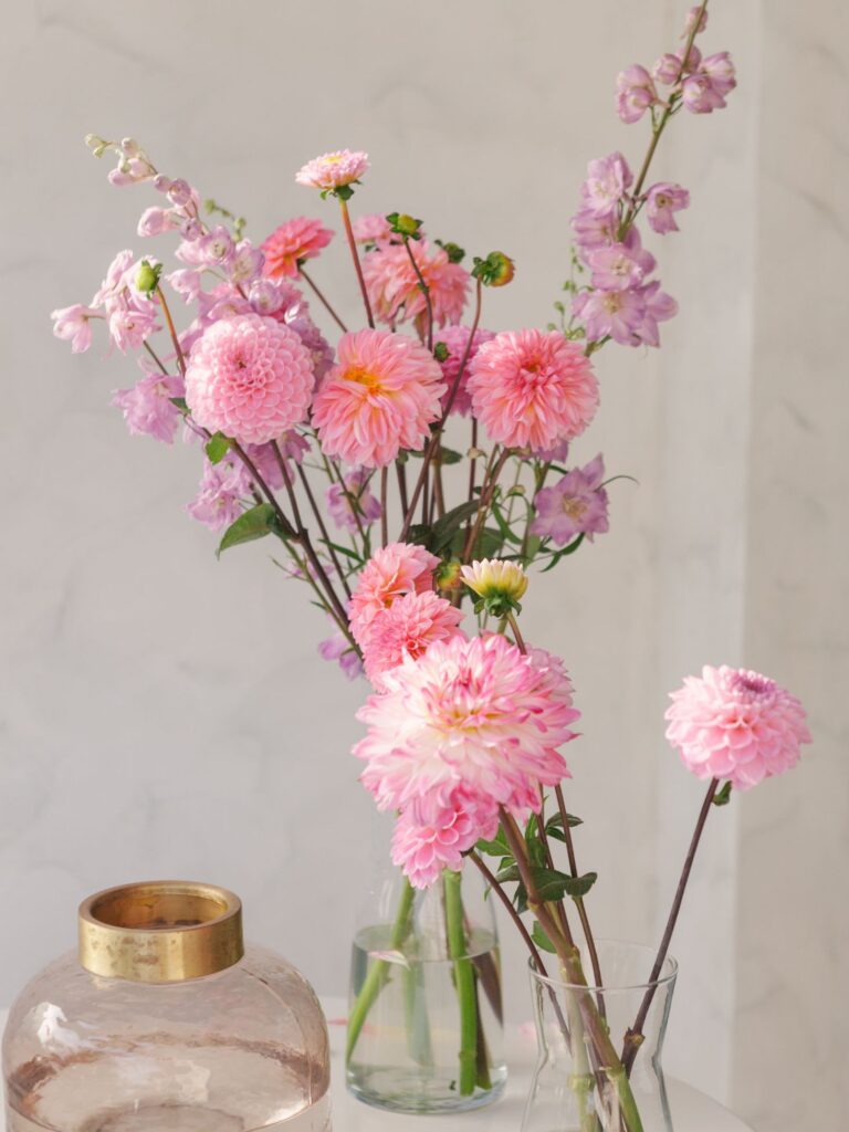 Dahlia Arrangement with pink dahlias