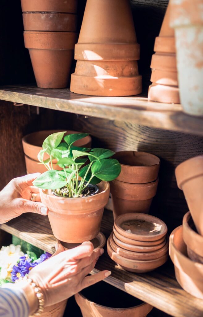 terra cotta pots-19 Best Ideas for the Inside of Your She Shed