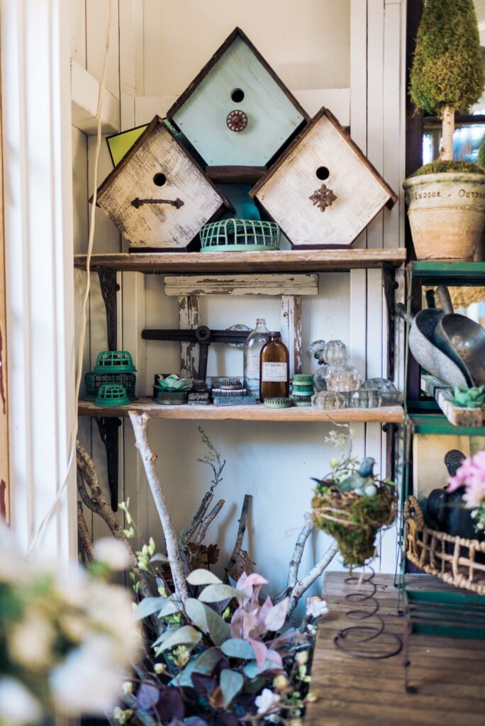 shelves in the she shed 