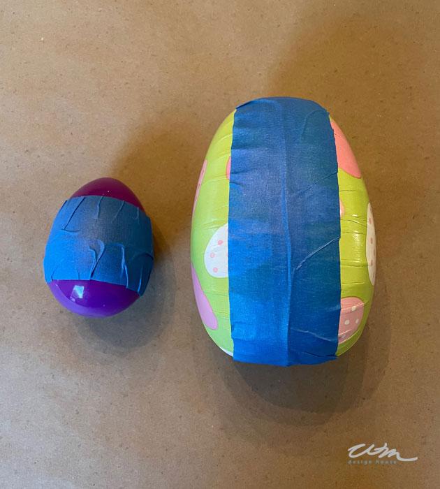Easter eggs taped 