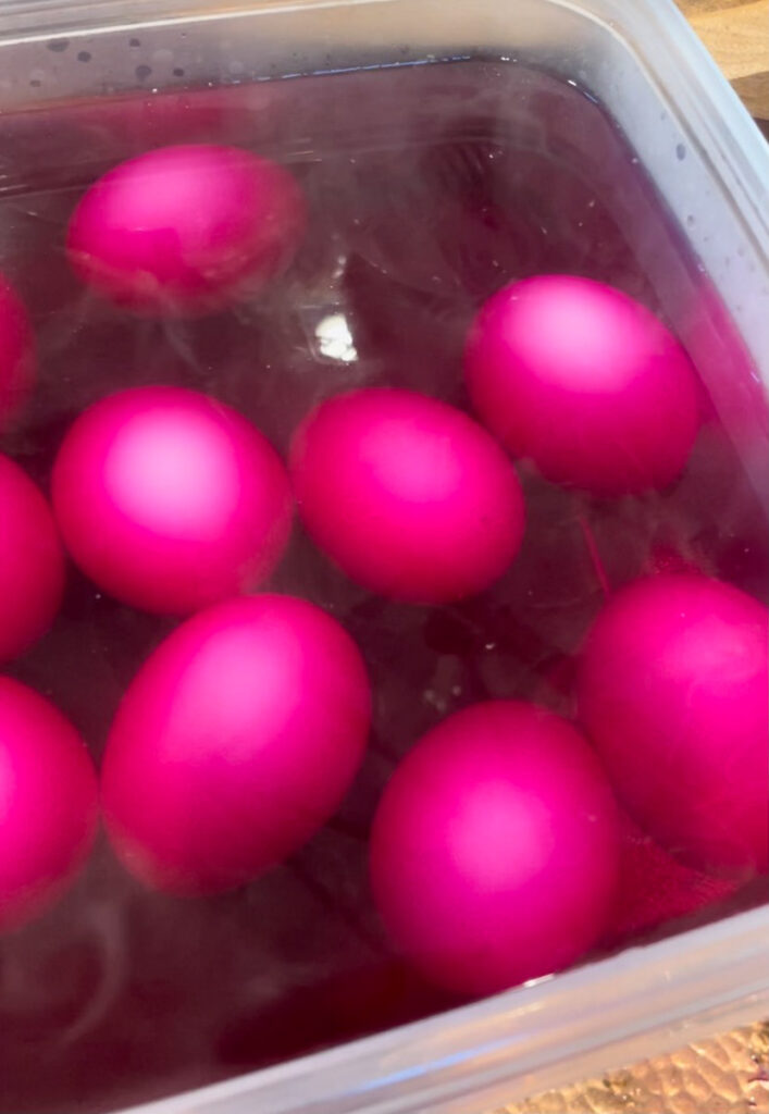 red cabbage dye-natural dyed fabric and Eater eggs- how to make natural dye