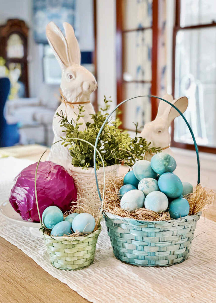 Red Cabbage Dyed Easter Eggs