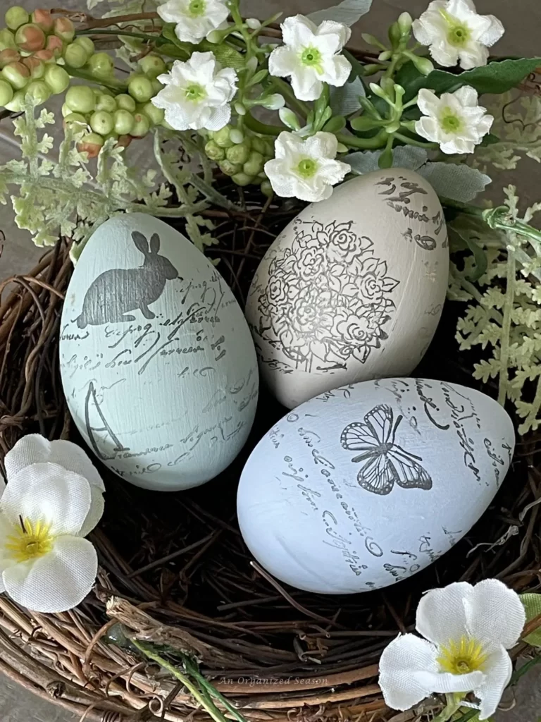 Hand Stamped Easter eggs