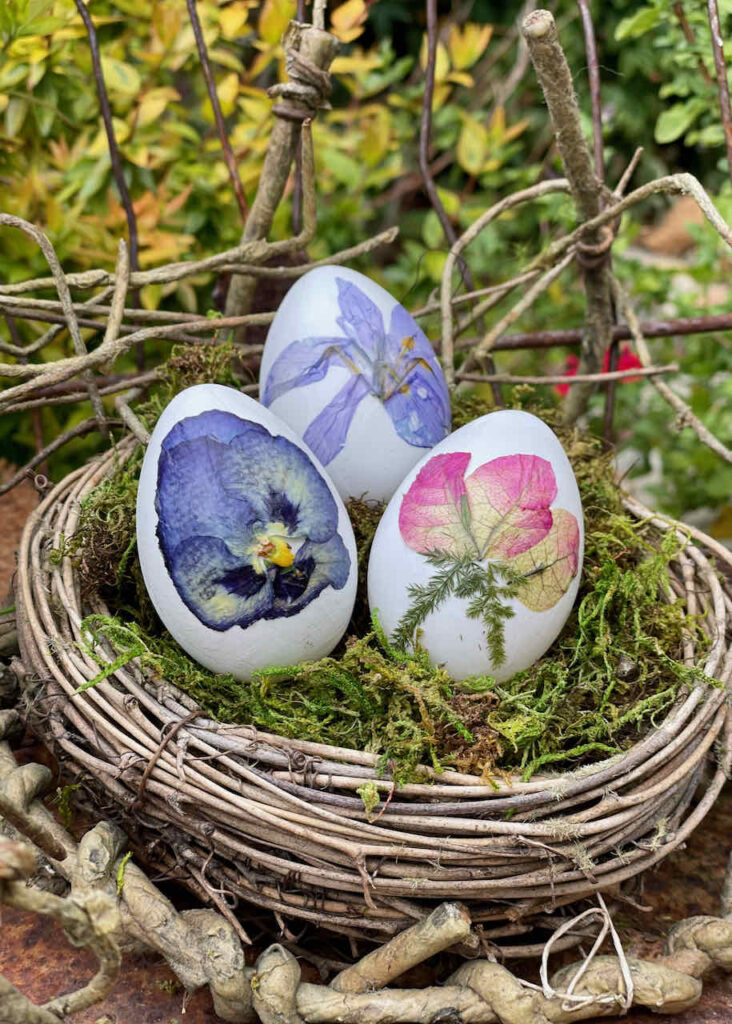 Pressed Flower Easter Eggs