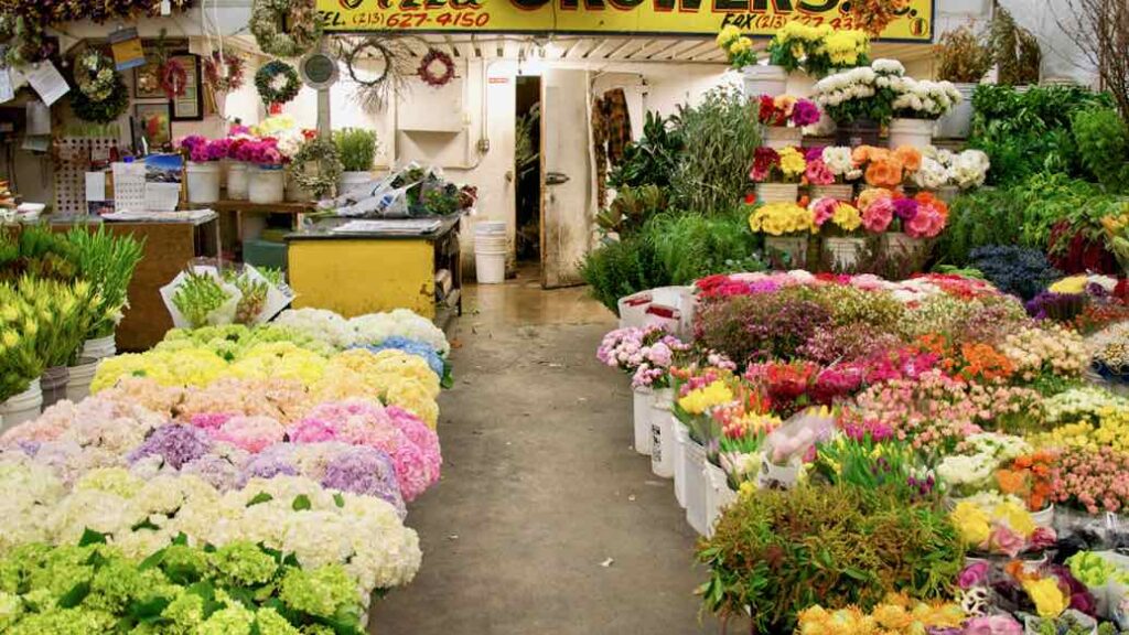 Flower market display 