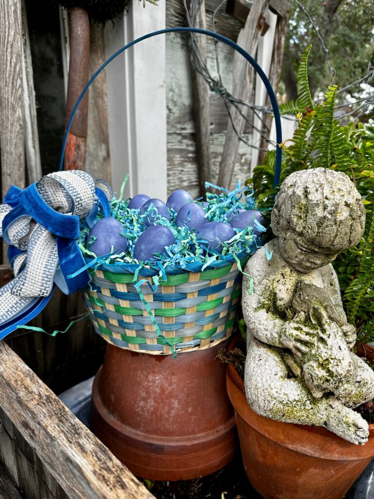 Easter Basket with Blue eggs